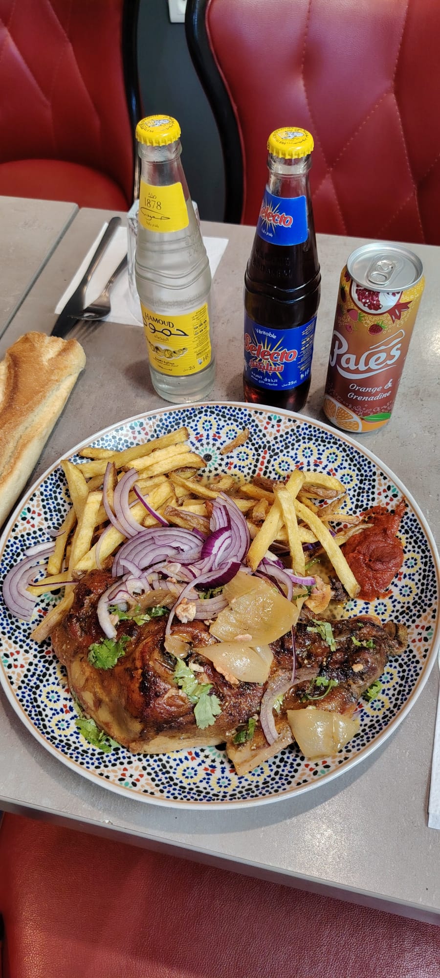 Poulet rôti, frites maison